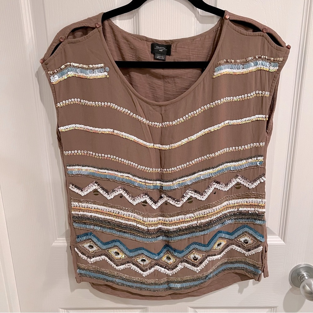 Anthropologie Beaded Top